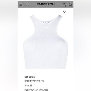 OFF white logo tank crop top